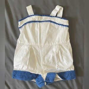J&J White & Blue Crochet Romper from the Daydream Line– 6-12 months.